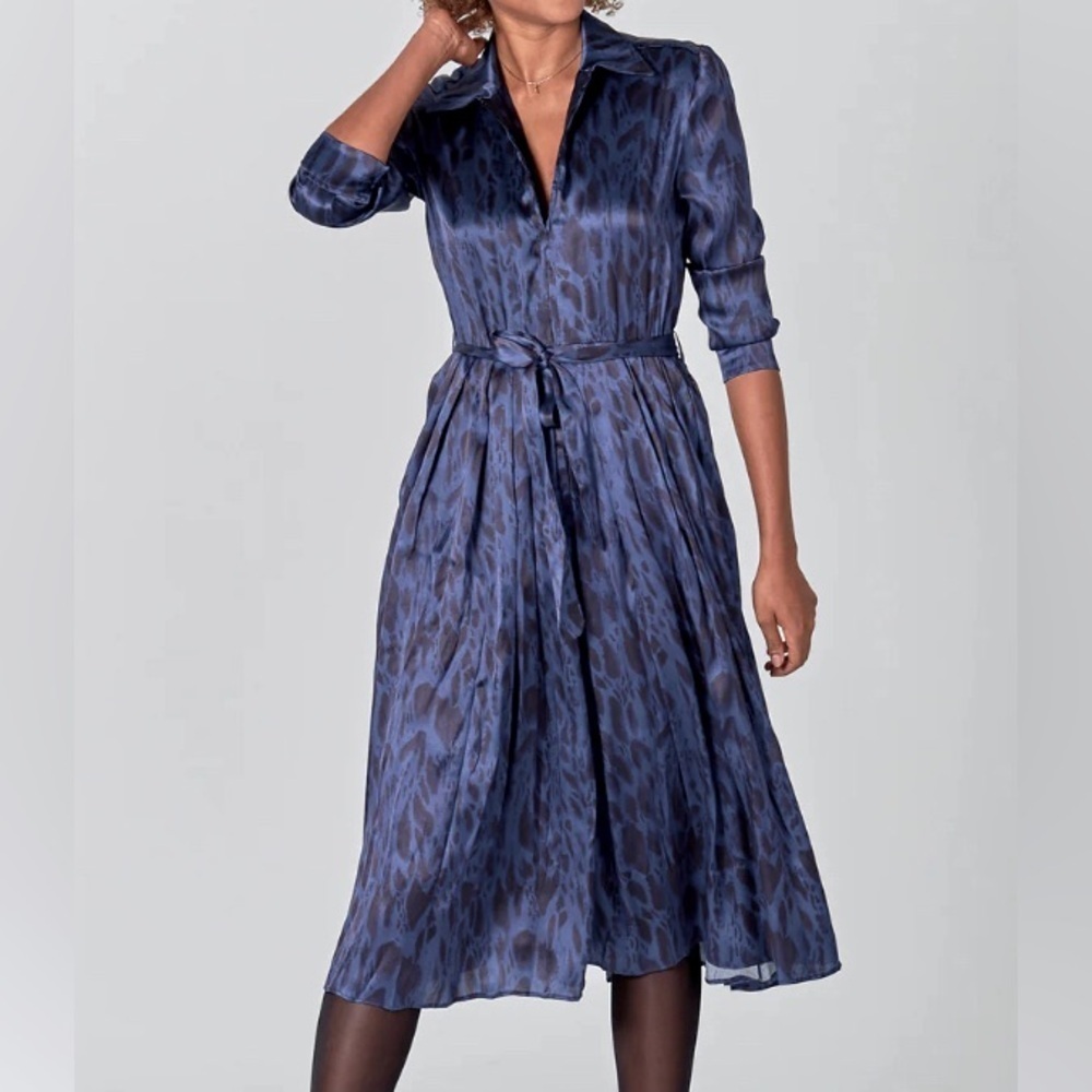Tucker Allyson Indigo Safari Silk Dress - Picture 10 of 11